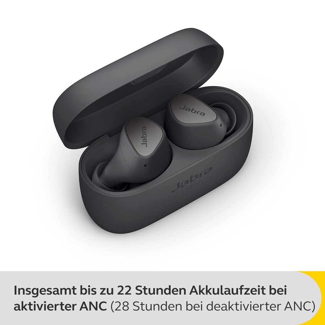 Jabra Elite 4 Écouteurs intra-auriculaires Bluetooth actifs écouteurs sans fil avec ajustement sportif sécurisé 4 microphones intégrés suppression active du bruit technologie Hearthrough réglable noir