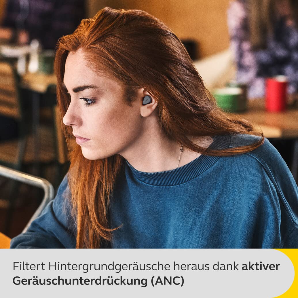 Jabra Elite 4 Écouteurs intra-auriculaires Bluetooth actifs écouteurs sans fil avec ajustement sportif sécurisé 4 microphones intégrés suppression active du bruit technologie Hearthrough réglable noir